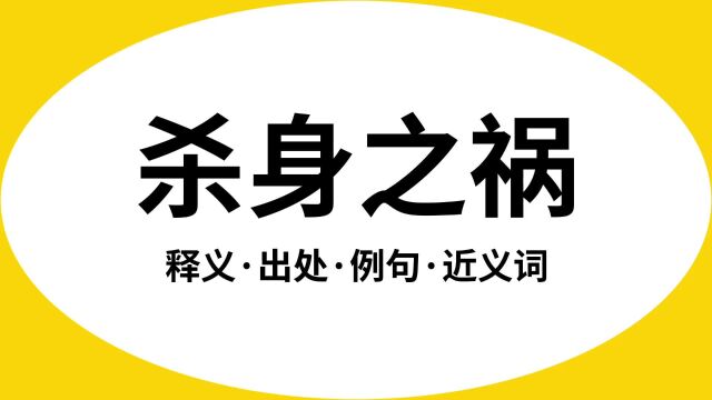 “杀身之祸”是什么意思?