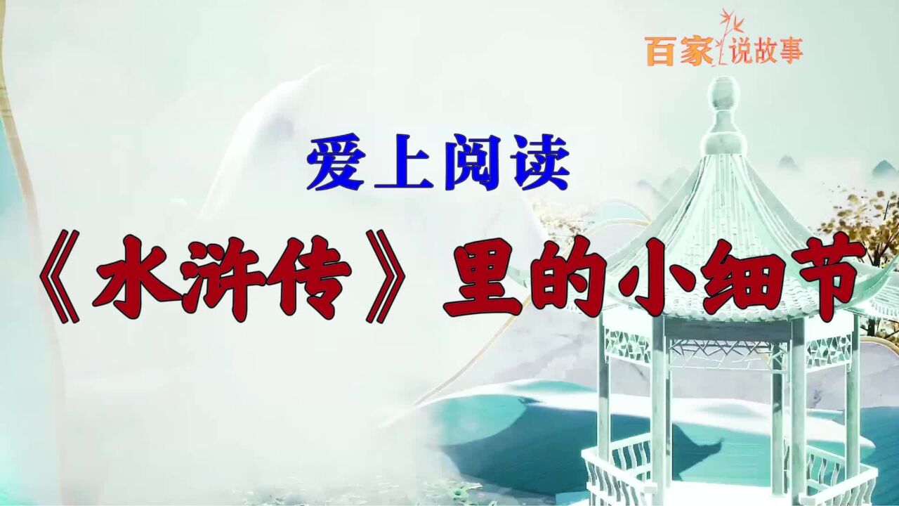 《百家说故事》爱上阅读ⷣ€Š水浒传》里的小细节