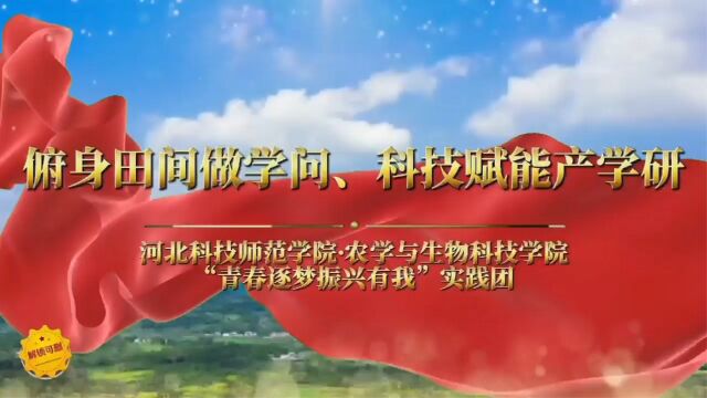 “2023 社会实践成果+乡村振兴+河北科技师范学院农学与物科技学院学院“青春逐梦,振兴有我”科技支农实践团