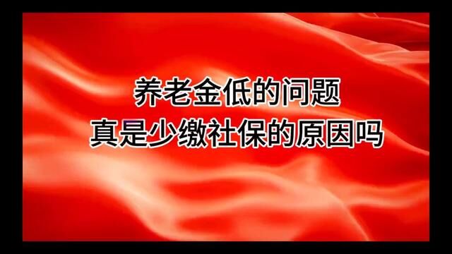 企业职工养老金过低真是因为少缴了社保金的原因吗? #养老保险 #养老金 #养老金计算 #养老金政策 #退休 #退休生活 #退休金