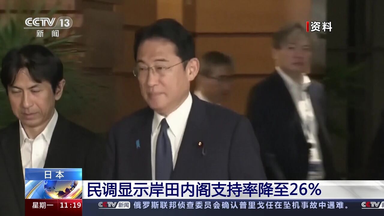 日本民调显示岸田内阁支持率降至26%