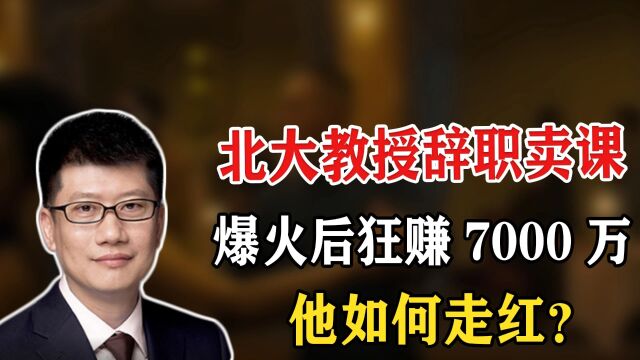 北大教授辞职网上卖课,爆火后狂赚7000万,他如何走红?