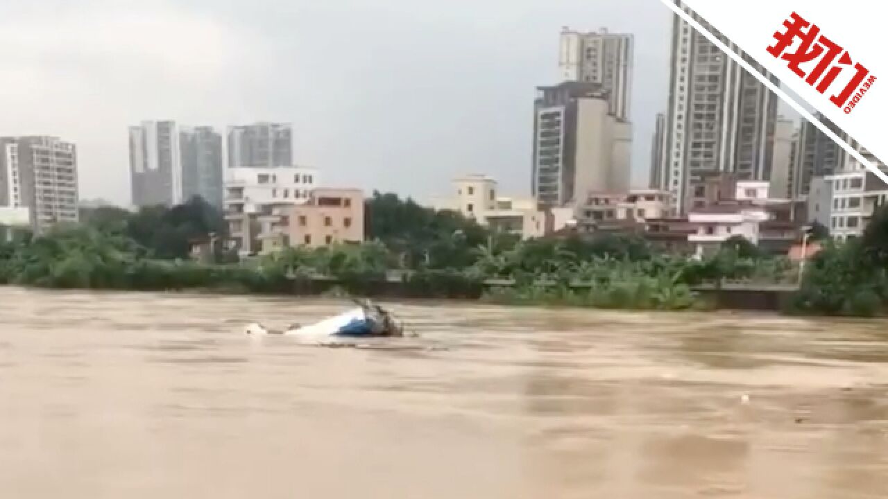 广东罗定遭遇强降雨:积水淹到民房二楼 有汽车和树木被洪水冲走