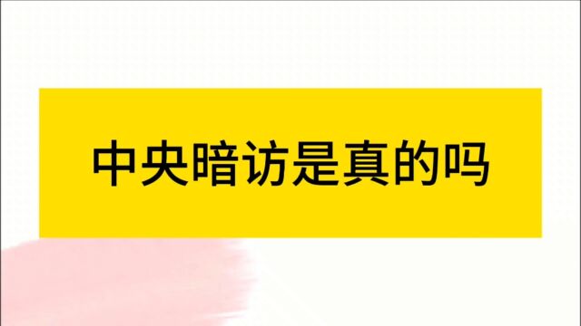 中央要解决这样暗访的事