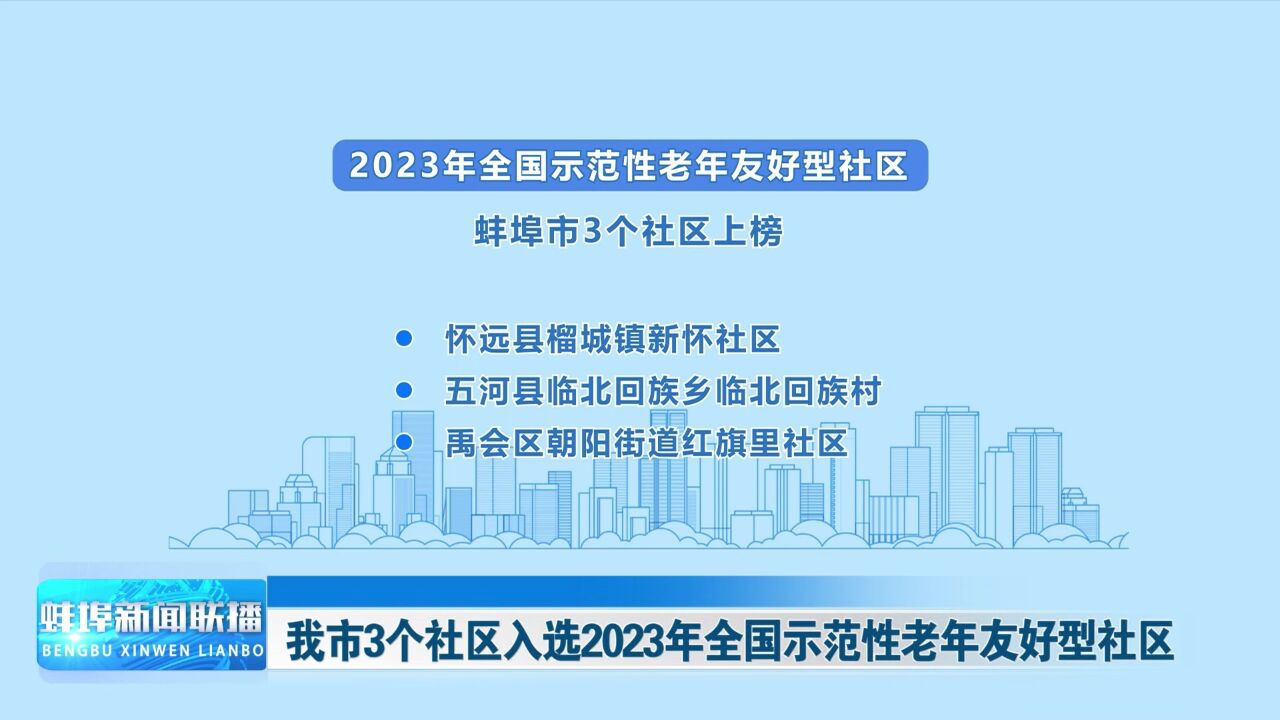 我市3个社区入选2023年全国示范性老年友好型社区