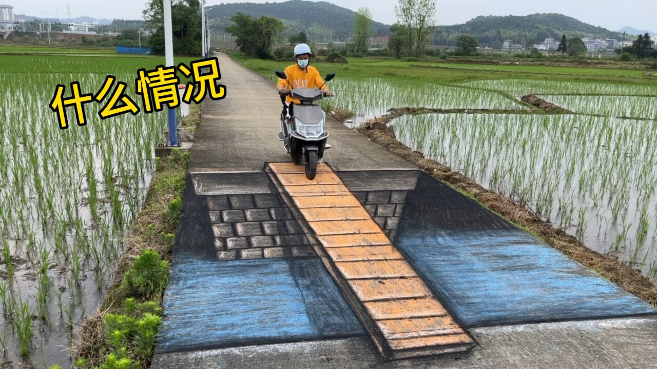 在马路上画一座桥,路人看到会从桥上走吗?