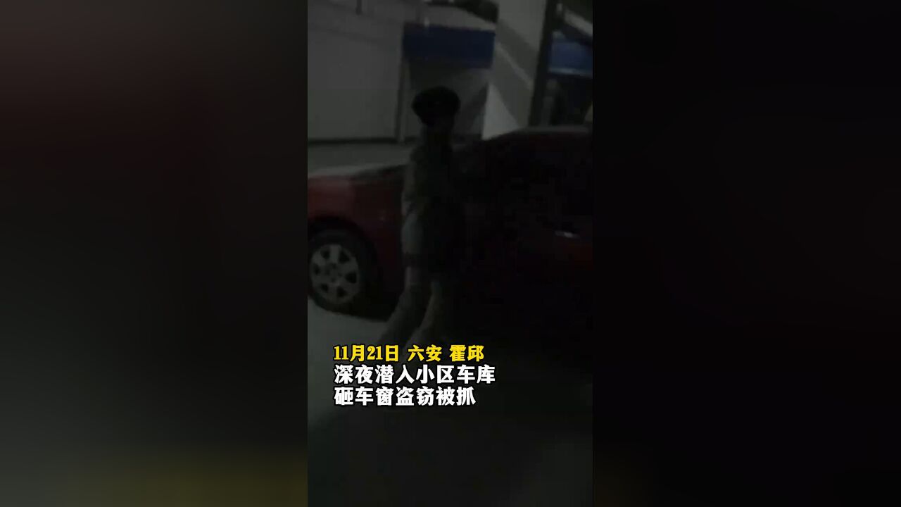 深夜潜入小区车库砸车窗盗窃