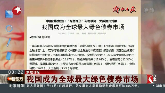 我国成为全球最大绿色债券市场