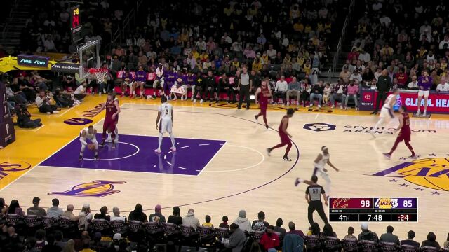NBA常规赛：骑士vs湖人第4节中文解说回放