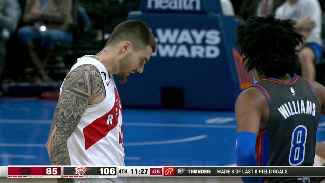 NBA常规赛：猛龙vs雷霆第4节中文解说回放