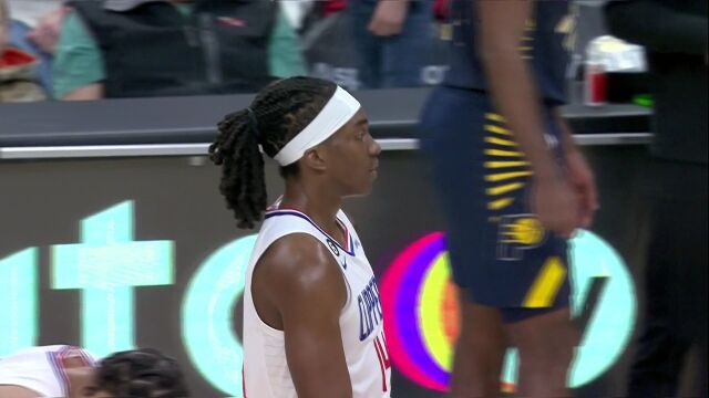 NBA常规赛：步行者vs快船第2节中文解说回放