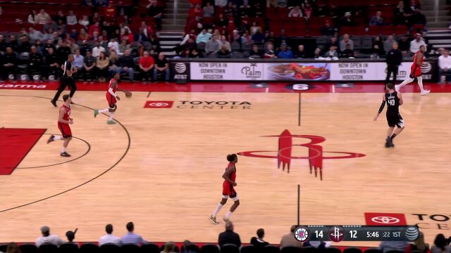 NBA常规赛：快船vs火箭第1节中文解说回放