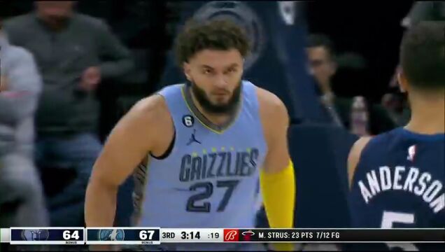 NBA常规赛：灰熊vs森林狼第3节英文原声回放