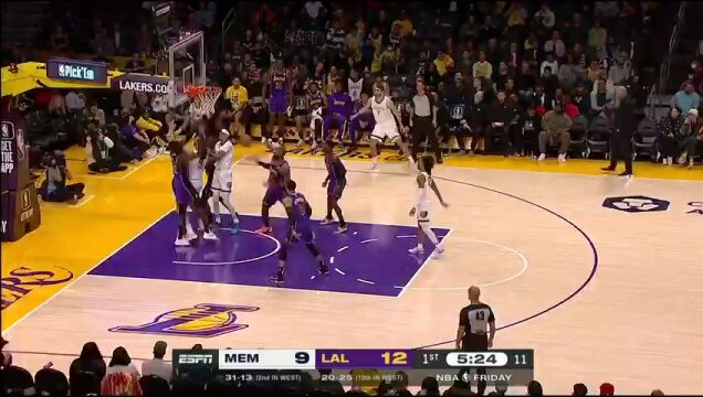 NBA常规赛：灰熊vs湖人英文原声全场回放