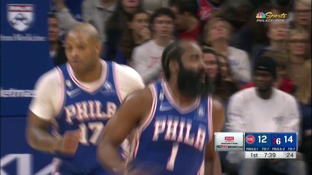 横冲直撞谁也拦不住 哈登连续胯下突踩油门直冲篮下