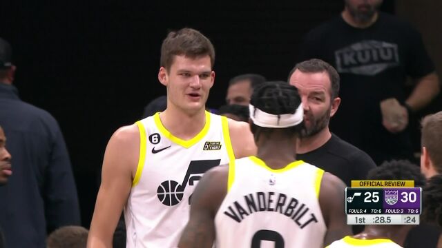 NBA常规赛：爵士vs国王第1节英文原声回放