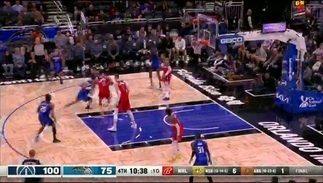 NBA常规赛：奇才vs魔术第4节 英文解说回放