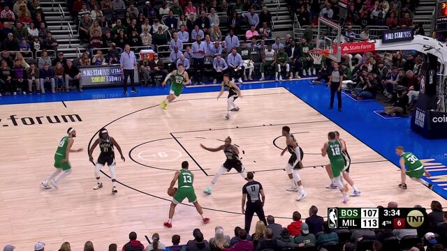 NBA常规赛：凯尔特人vs雄鹿第4节中文解说回放