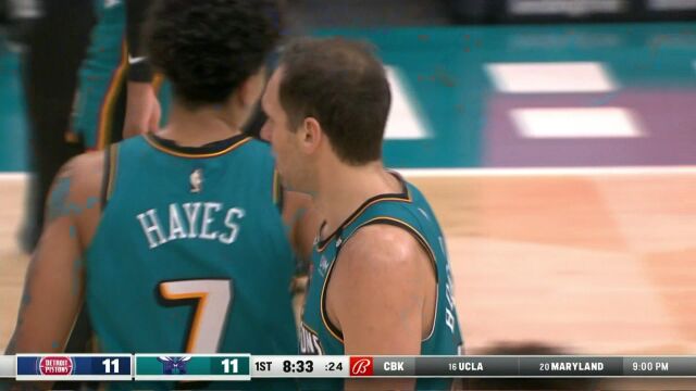 NBA常规赛：活塞vs黄蜂第1节 中文解说回放