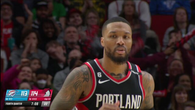 雷霆vs开拓者精华回放 亚历山大44分7篮板对轰利拉德