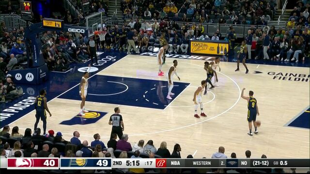 NBA常规赛：老鹰vs步行者第2节原声解说回放