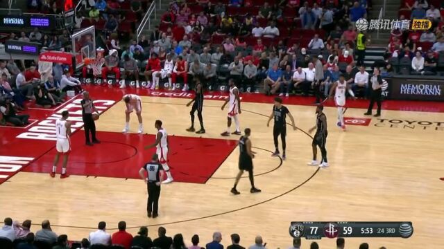 篮网vs火箭第3节中文解说回放