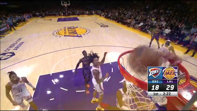 雷霆vs湖人第1节英文原声回放