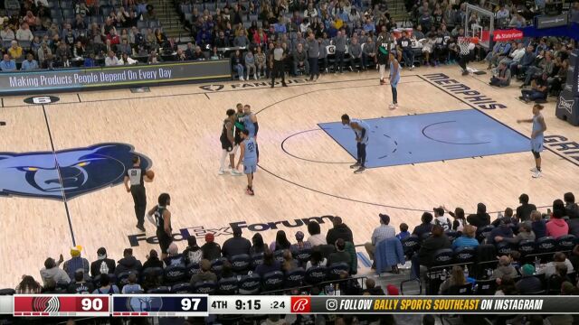 NBA常规赛：开拓者vs灰熊第4节英文原声回放