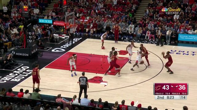NBA常规赛：骑士vs公牛第2节 中文解说回放