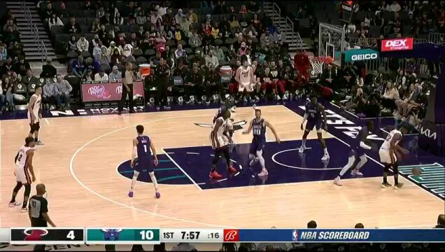 NBA常规赛：热火VS黄蜂第1节英文原声回放