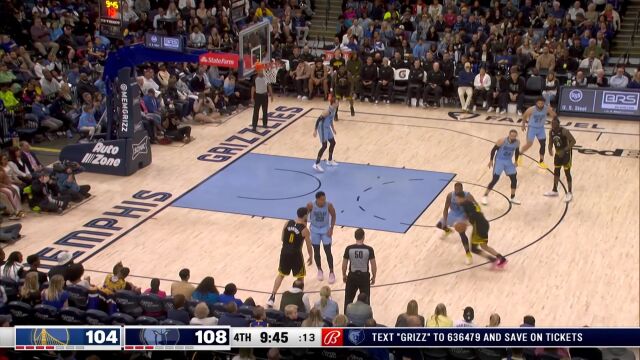 库里直杀内线 夹缝出手把球放进