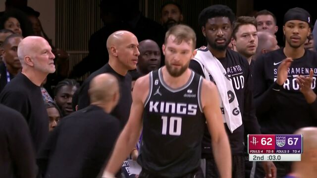 就你是杰伦格林啊 萨博尼斯顶飞防守上篮2+1