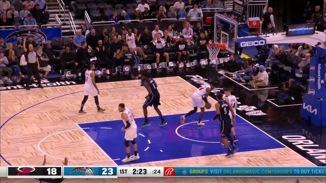 热火107-103魔术 班凯罗两双巴特勒22+7+6率队加时取胜