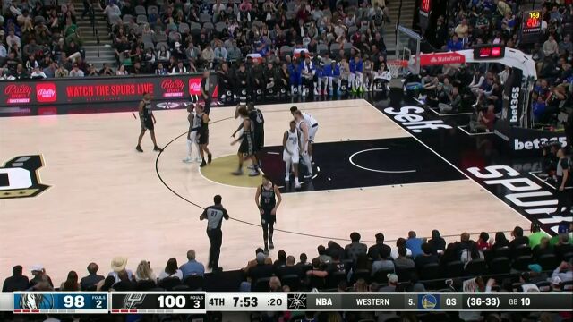 NBA常规赛：独行侠vs马刺英文原声全场回放