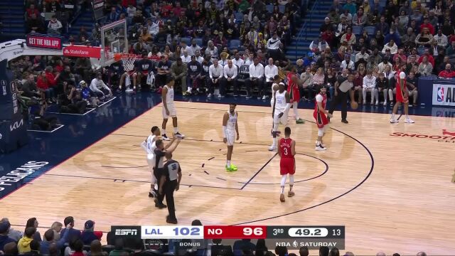 NBA常规赛：湖人vs鹈鹕英文原声全场回放