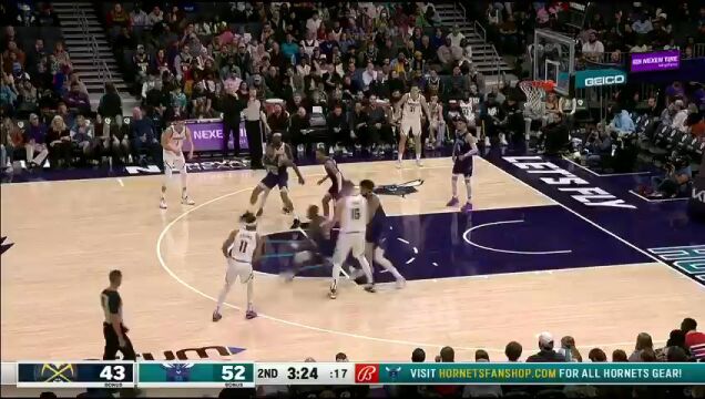 NBA常规赛：掘金vs黄蜂第2节中文解说回放