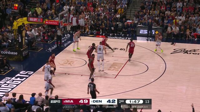 热火vs掘金第2节英文原声回放