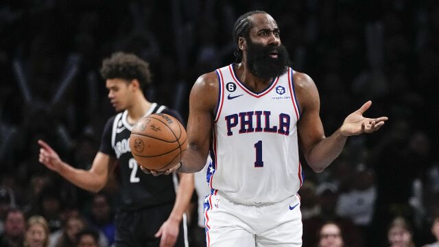 哈登vs篮网集锦 重回巴克莱21+5二级恶犯被驱逐