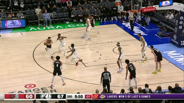 开拓者vs森林狼第3节英文原声回放