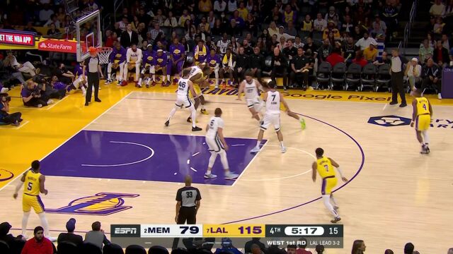 灰熊vs湖人第4节英文原声回放