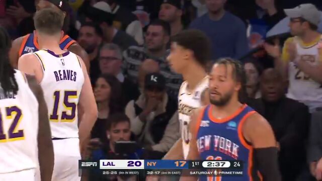 湖人vs尼克斯第1节英文原声回放