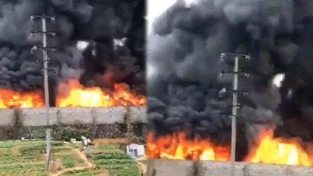 九江一变电站外墙起火 现场浓烟滚滚致多地停电