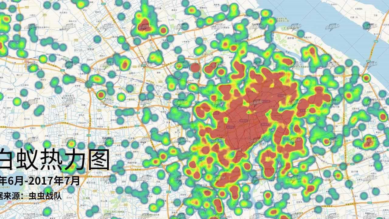 中国上海白蚁热力图