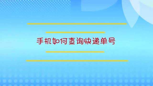 手机如何查询快递单号?