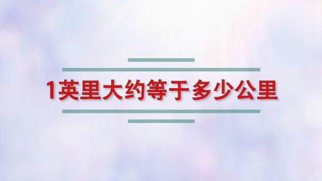 1英里大约等于多少公里?