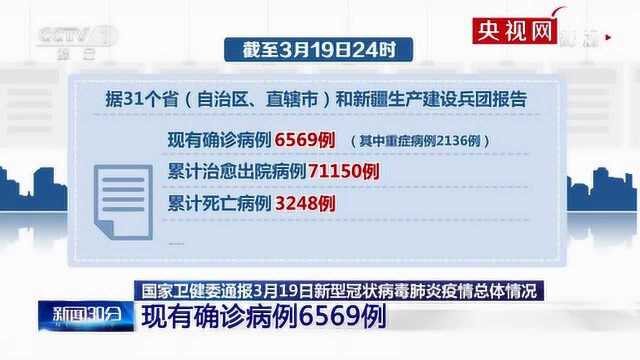 国家卫健委:3月19日新增确诊病例39例 均为境外输入病例