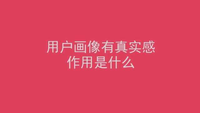 用户画像有真实感作用是什么1