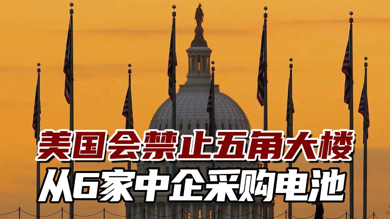 又将矛头对准中企,美国会被曝禁止五角大楼从6家中企采购电池