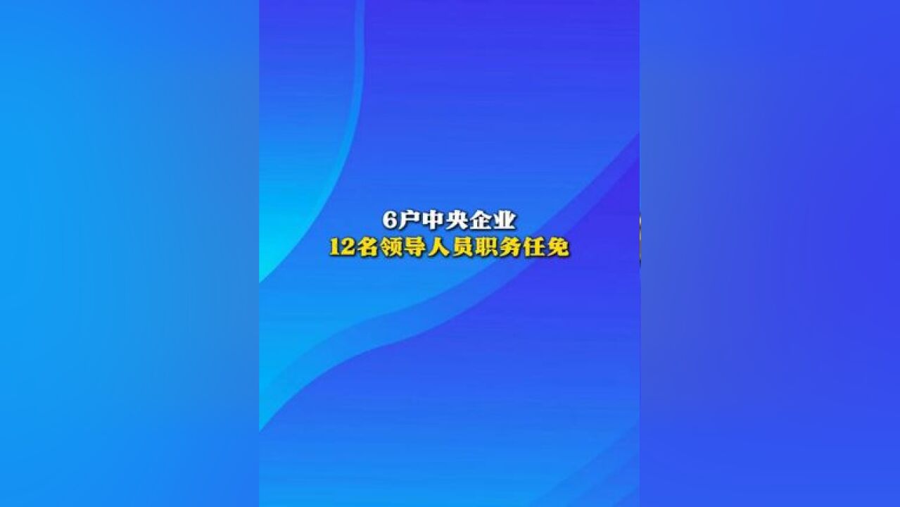 6户中央企业12名领导人员职务任免