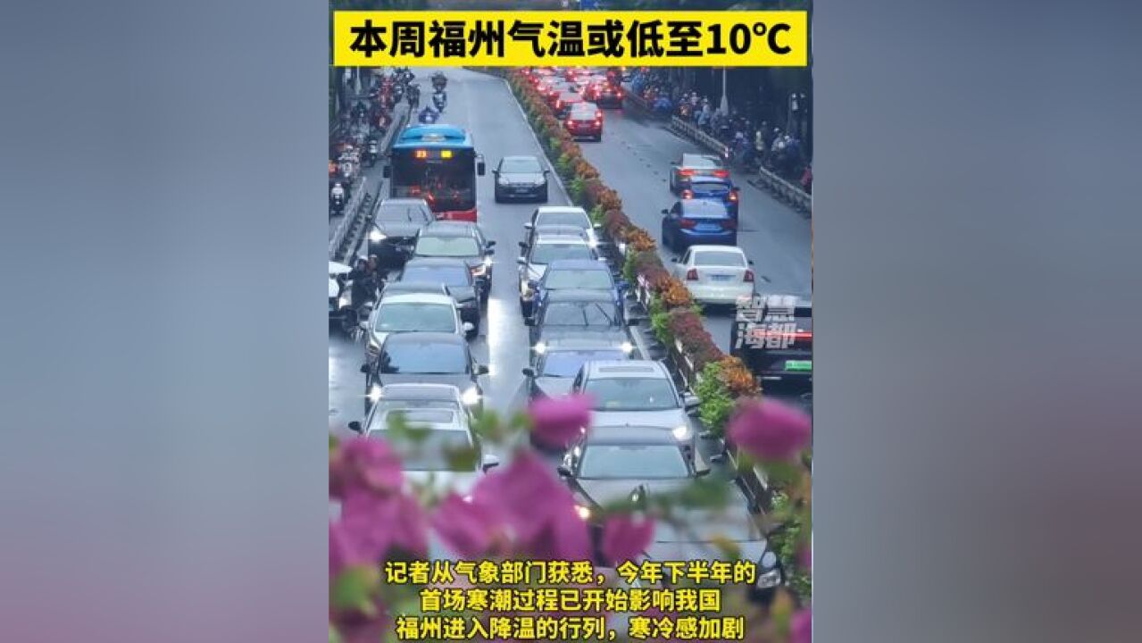 寒潮来袭!本周福州气温或低至10℃